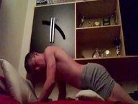Homemade Fucking His Bed Then Jerking It